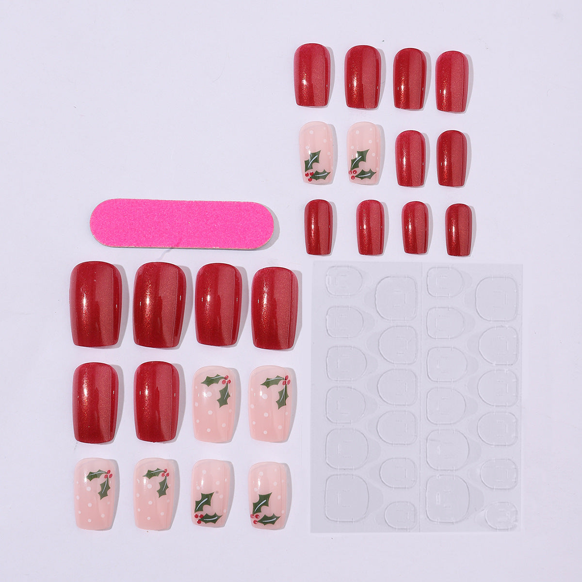 Festive Nails with Playful Christmas Decoration | Glossy Press On Nail Designs | Easy Home Manicure for Winter Parties