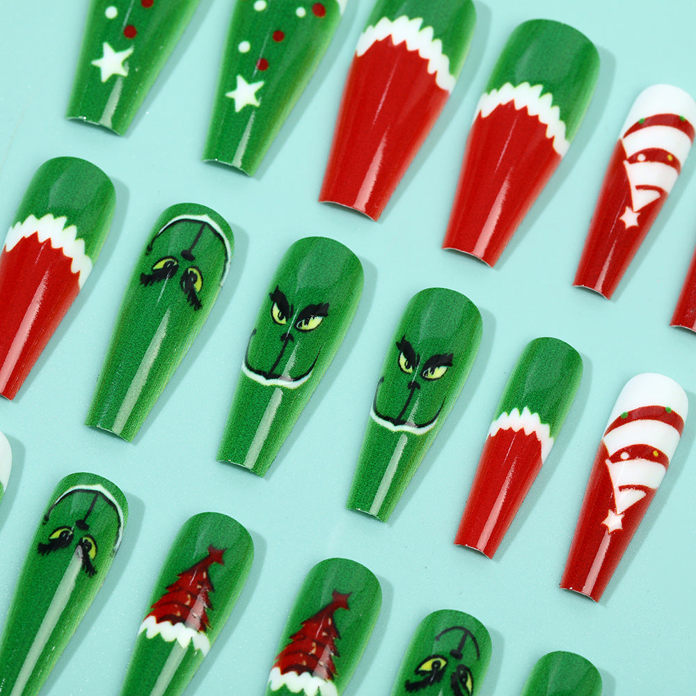 Snowflake and Tree Nails for Christmas | Festive Press On Nail Designs | Easy Holiday Manicure for Winter Parties