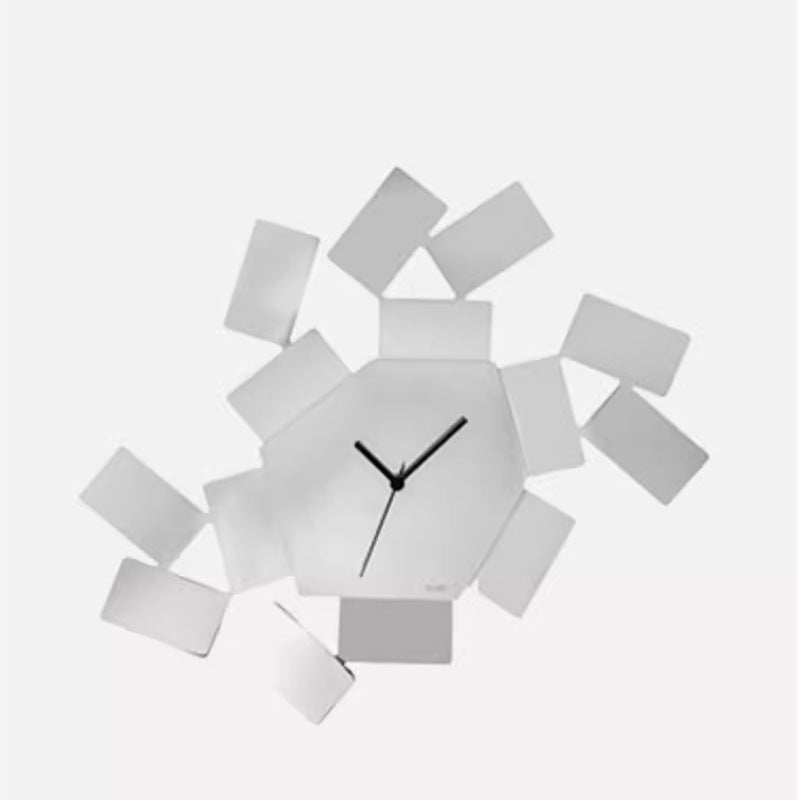 Modern Wall Clock with Scattered Geometric Plates | Minimalist Dial and Clear Hour Hands | 2 Colors