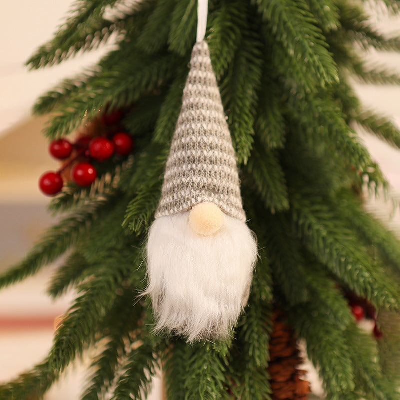 Felt Gnome Christmas Ornament with a Santa Hat | Fluffy White Beard and Hanging Loop | Soft Tree and Wreath Decorations