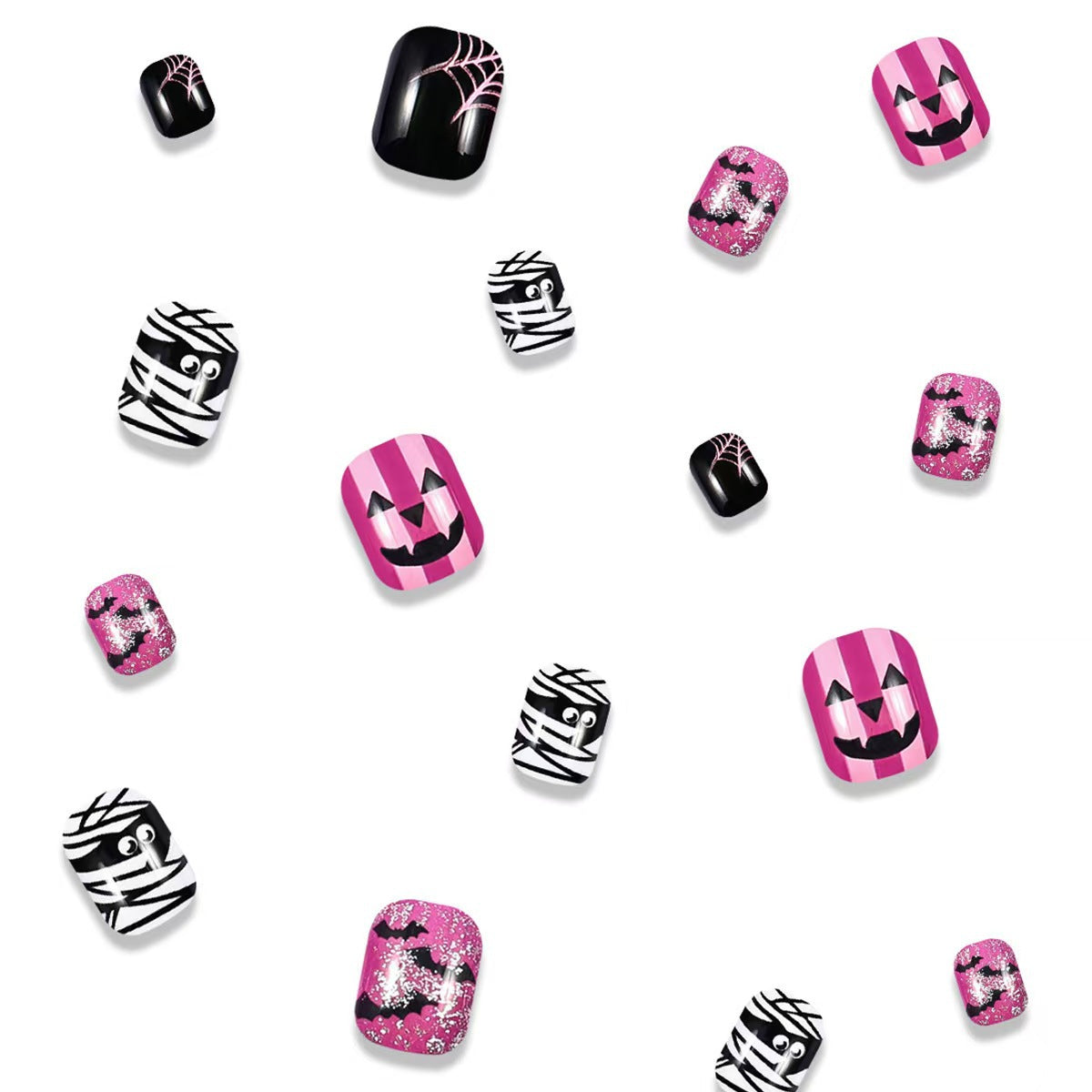 Halloween Glitter Press-On Nails | Available in W098 | Glue-Free Application in Minutes for Parties and Nights Out