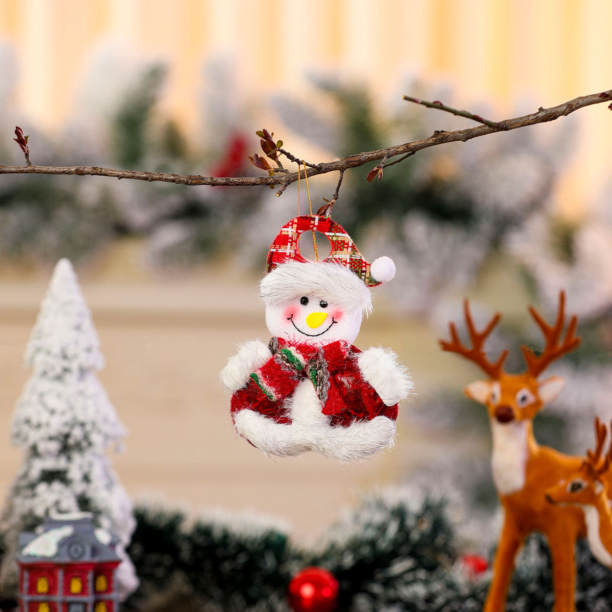 Felt Christmas Angel Ornaments with Red Hat, Wings and Star Details | Hanging String Included | Twenty Designs for Tree or Gift Wrap