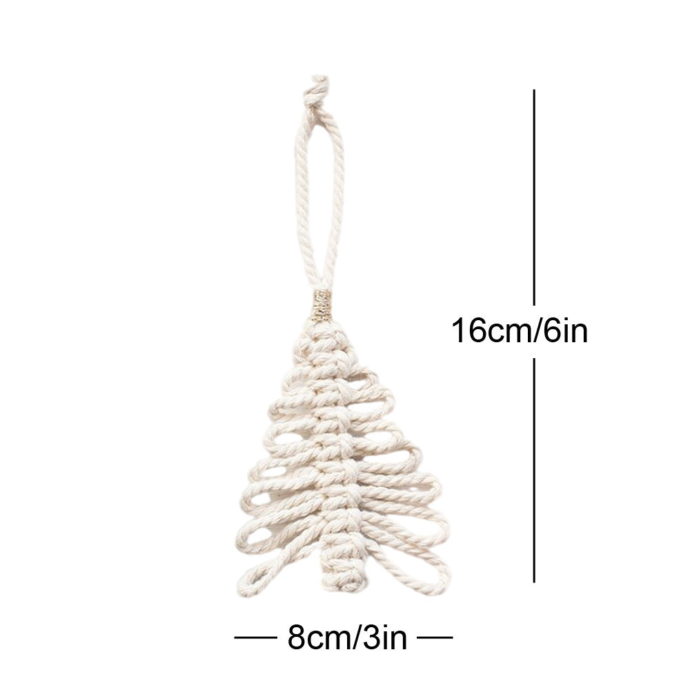 Macrame Christmas Tree Ornament Handmade in Green, White, Ivory or Red | Boho Xmas Decorations | Festive Gift Idea