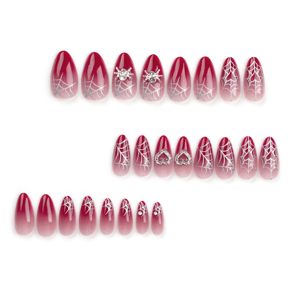 Halloween Spider Glitter Press-On Nails | Available in Transparent, Blue