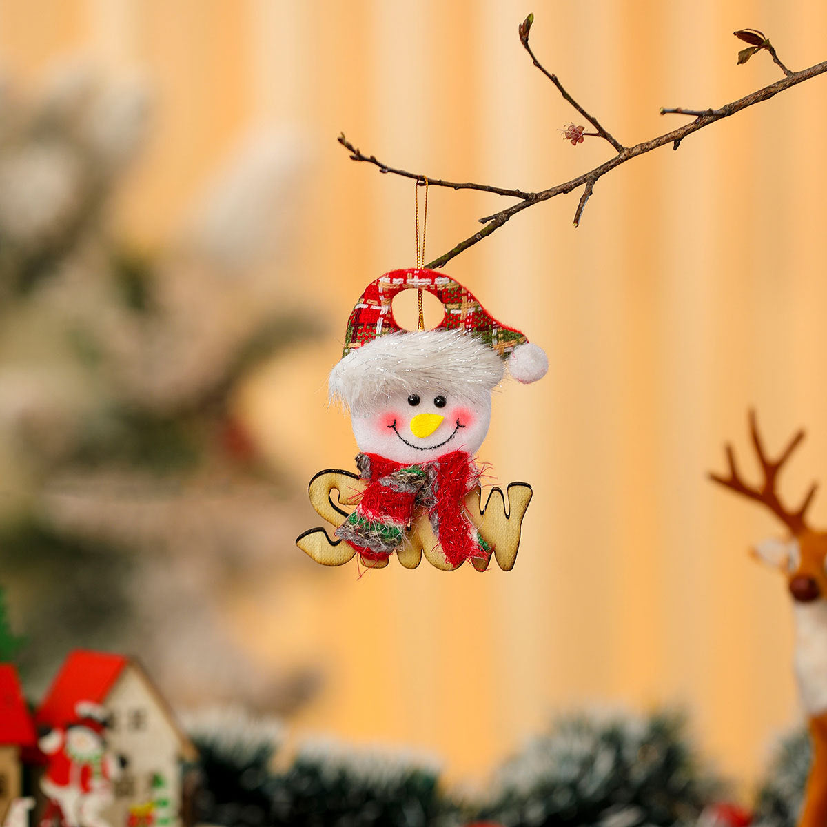 Snowman Ornaments for the Christmas Tree | Festive Hat and Scarf Details | Lightweight Build with a Sturdy Hanging Loop