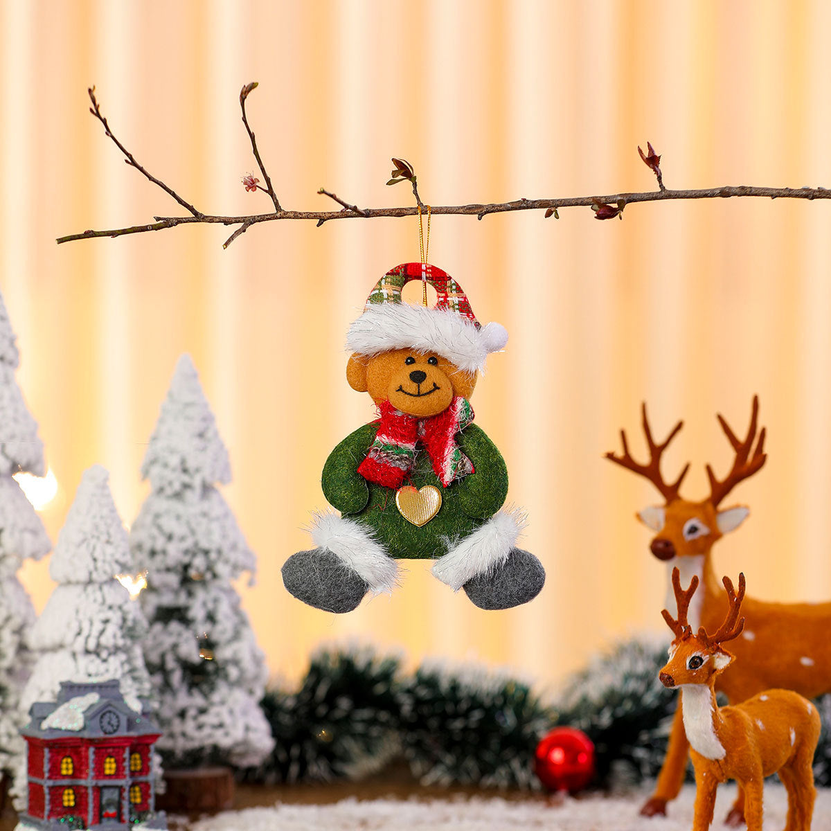 Felt Christmas Angel Ornaments with Red Hat, Wings and Star Details | Hanging String Included | Twenty Designs for Tree or Gift Wrap