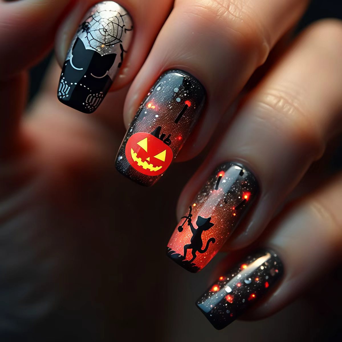 Halloween Press-On Nails | Available in Jelly | Glue-Free Application in Minutes for Parties and Nights Out