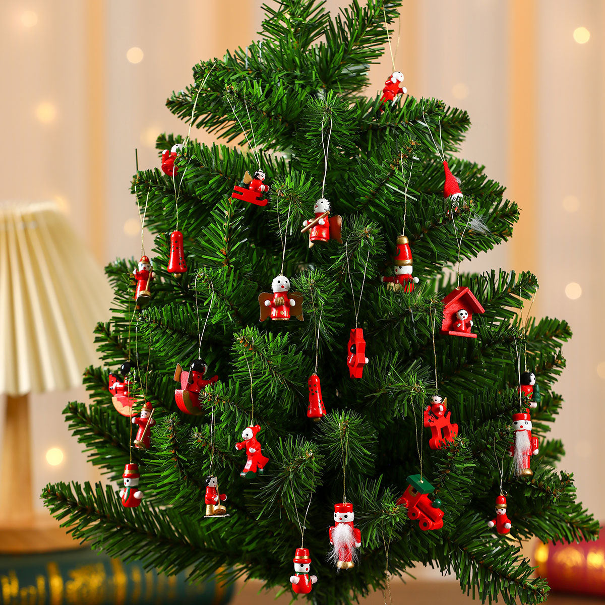 Mini Train Christmas Ornaments in a Gift Box | Bright Colors for Mantel and Tabletop Display | Seven Festive Design Sets