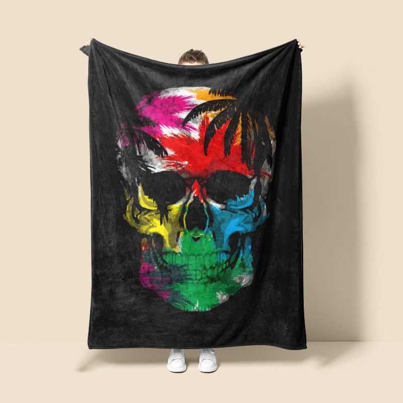 Halloween Skull Throw Blanket | Available in 6 Sizes | Soft Fleece for Sofas, Beds, and Movie Nights