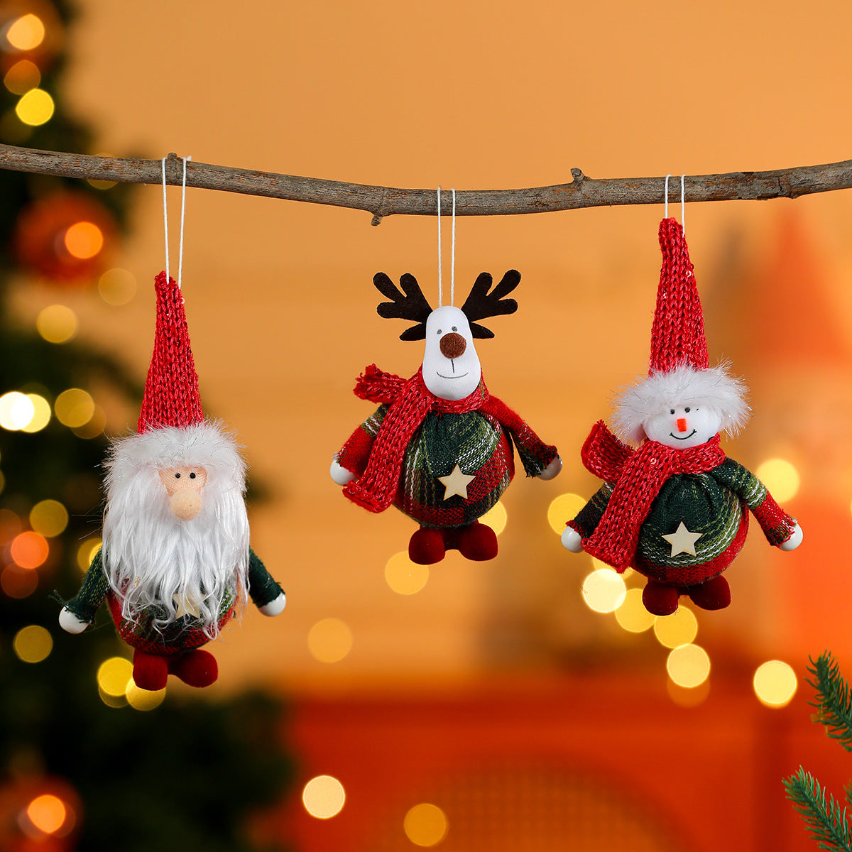 Hanging Santa Figurine with a Fluffy Beard | Tree, Doorway and Centerpiece Christmas Decorations | Handy Loop Included