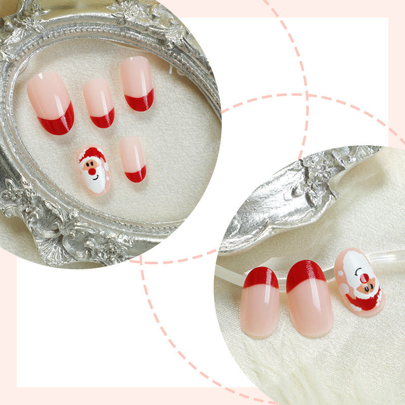 Santa and Gingerbread Nails in Turquoise | Christmas Nail Art Set That Is Easy to Apply | Festive Xmas Manicure for Parties