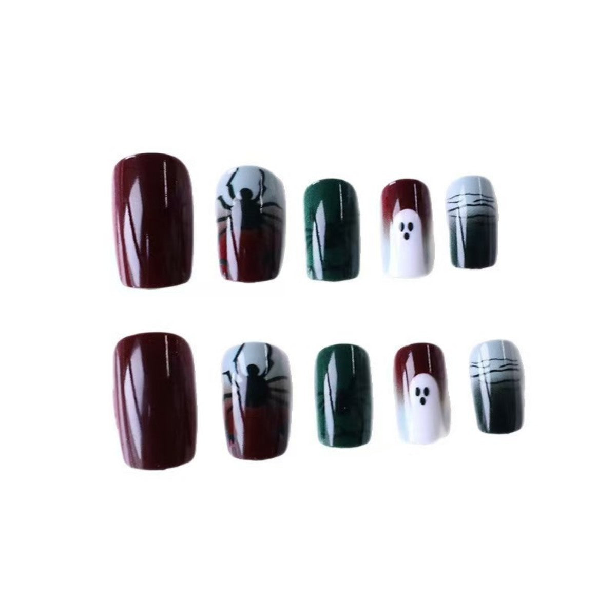Halloween Ghost Spider Press-On Nails | Glue-Free Application in Minutes for Parties and Nights Out
