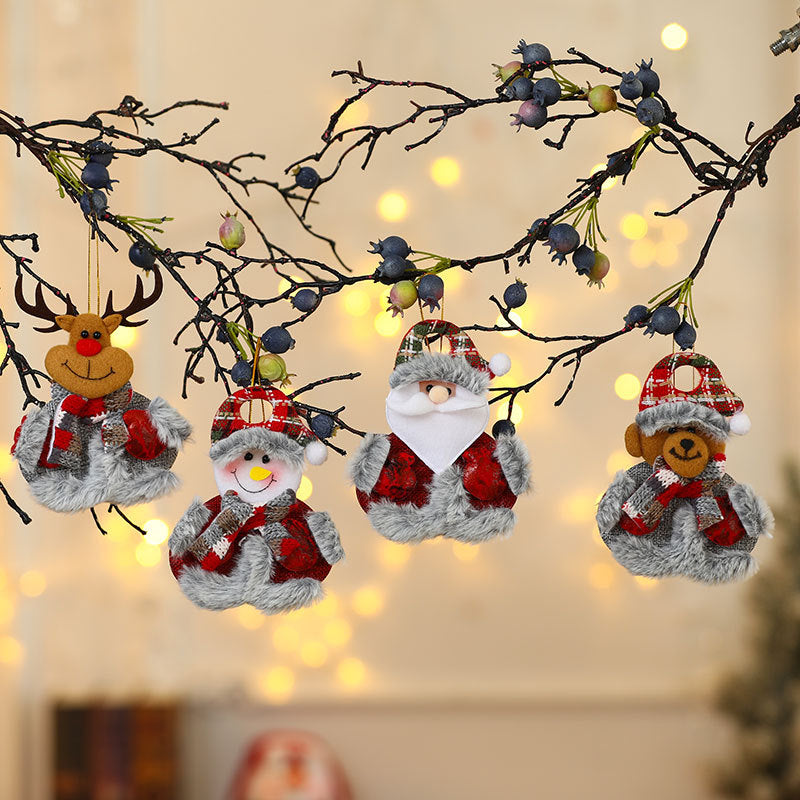 Felt Christmas Ornaments with Reindeer, Santa and Snowman Designs | Antlers, Scarf and Faux Fur Trim | Cord for Hanging