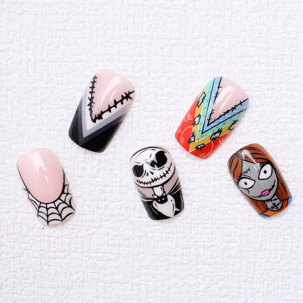 Halloween 3D Press-On Nails | Available in Blue, Yellow | Glue-Free Application in Minutes for Parties and Nights Out