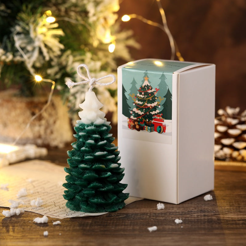 Bubble Christmas Tree Candle with Star Top | Hand Poured Wax, Cotton Wick | Holiday Centerpieces for Mantel and Tabletop