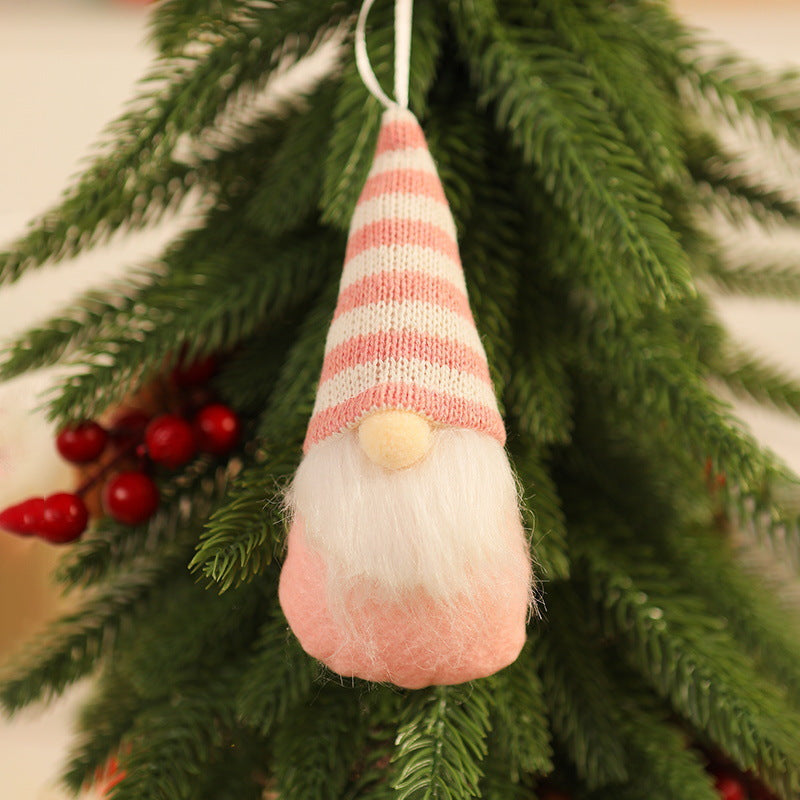 Felt Gnome Christmas Ornament with a Santa Hat | Fluffy White Beard and Hanging Loop | Soft Tree and Wreath Decorations
