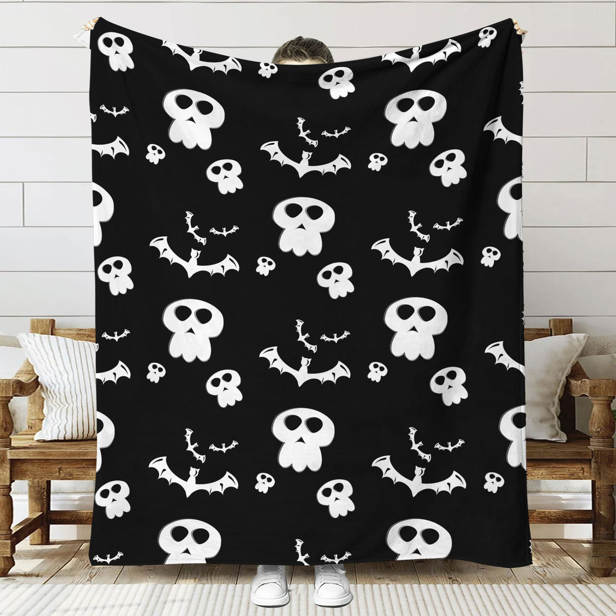 Halloween Throw Blanket | Available in 6 Colors and 3 Sizes | Soft Fleece for Sofas, Beds, and Movie Nights
