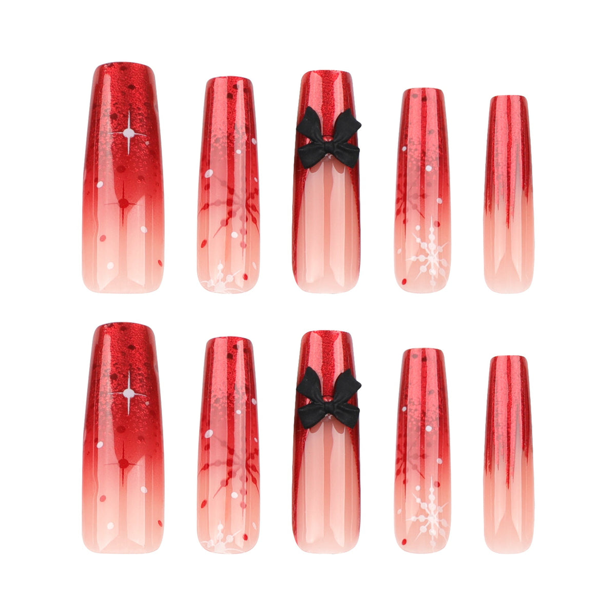 Glitter Christmas Nails in Acrylic | Press On Nail Set in Two Shades of Blue | Festive Xmas Manicure for Holiday Dinners