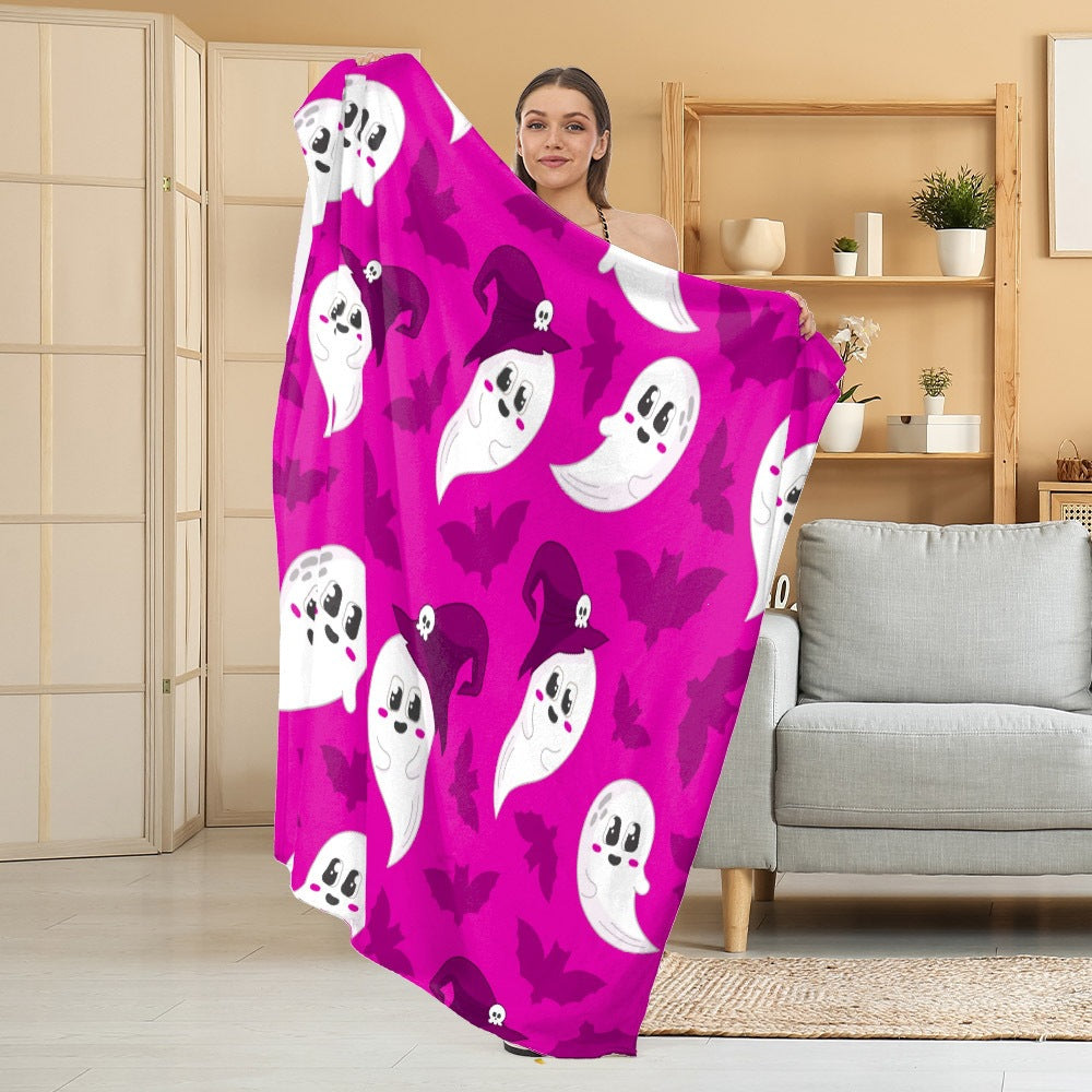 Halloween Throw Blanket | Available in White | Soft Fleece for Sofas, Beds, and Movie Nights