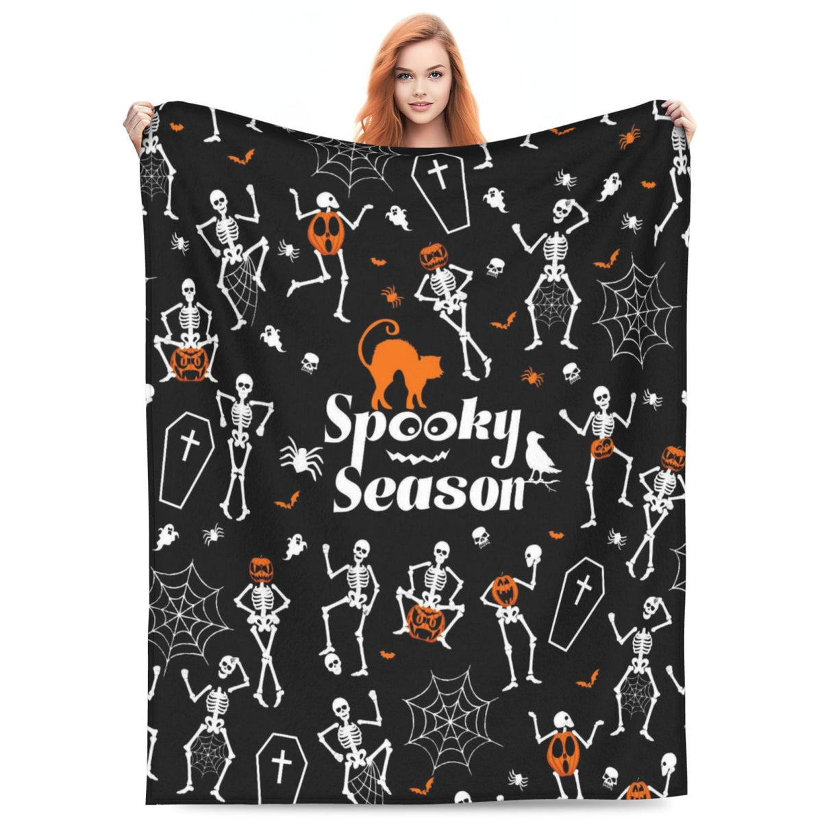 Halloween Throw Blanket | Available in 5 Colors and 3 Sizes | Soft Fleece for Sofas, Beds, and Movie Nights