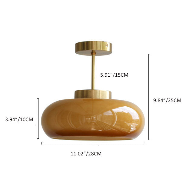 Bauhaus Glass Ceiling Light Semi Flush Mount