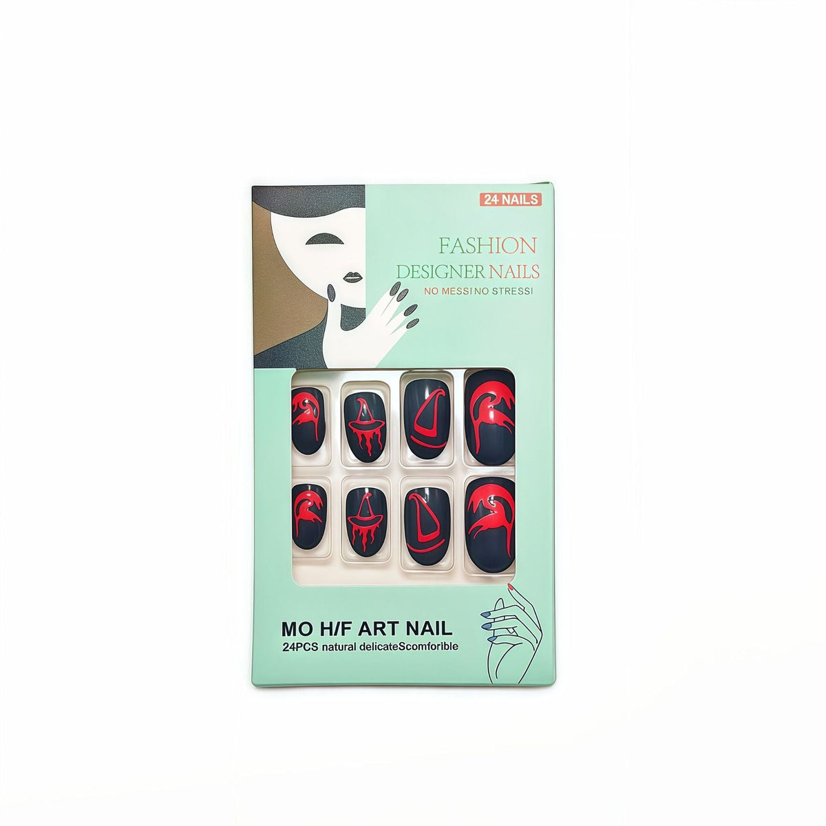 Halloween Press-On Nails | Available in Yellow | Glue-Free Application in Minutes for Parties and Nights Out