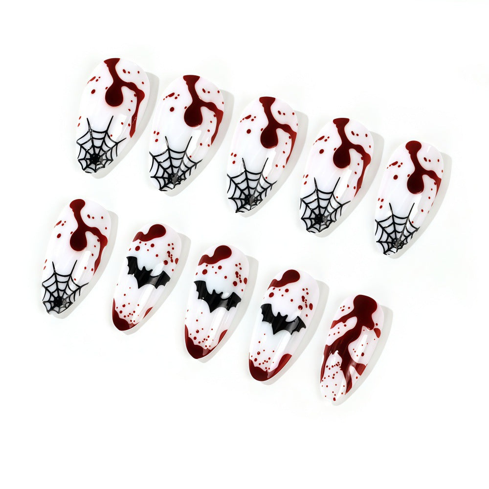 Halloween Press-On Nails | Available in White, Transparent | Glue-Free Application in Minutes for Parties and Nights Out