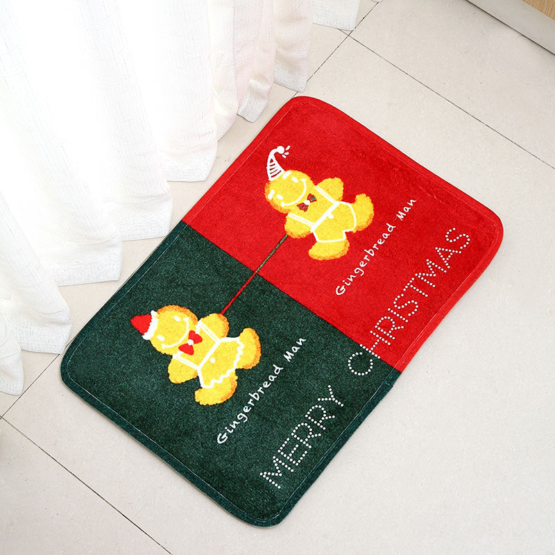 Christmas Mat Set with Soft Pile and Non-Slip Backing | Decorations for Kitchen, Hallway or Entrance | Four Designs in Two Styles