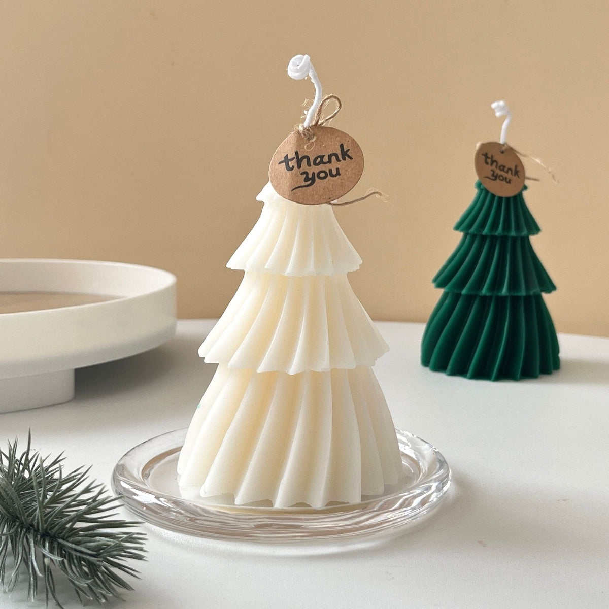 Bubble Christmas Tree Candle with Star Top | Hand Poured Wax, Cotton Wick | Holiday Centerpieces for Mantel and Tabletop