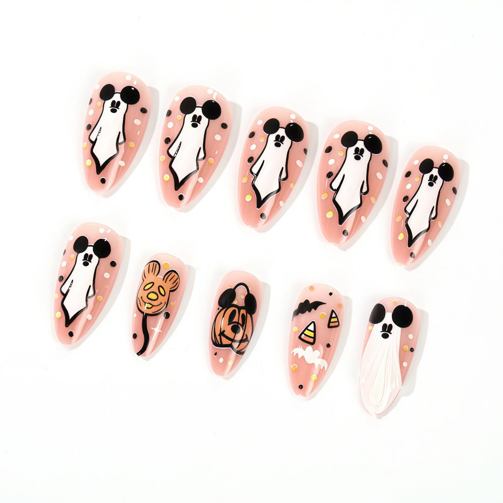 Halloween Press-On Nails | Available in White, Transparent | Glue-Free Application in Minutes for Parties and Nights Out