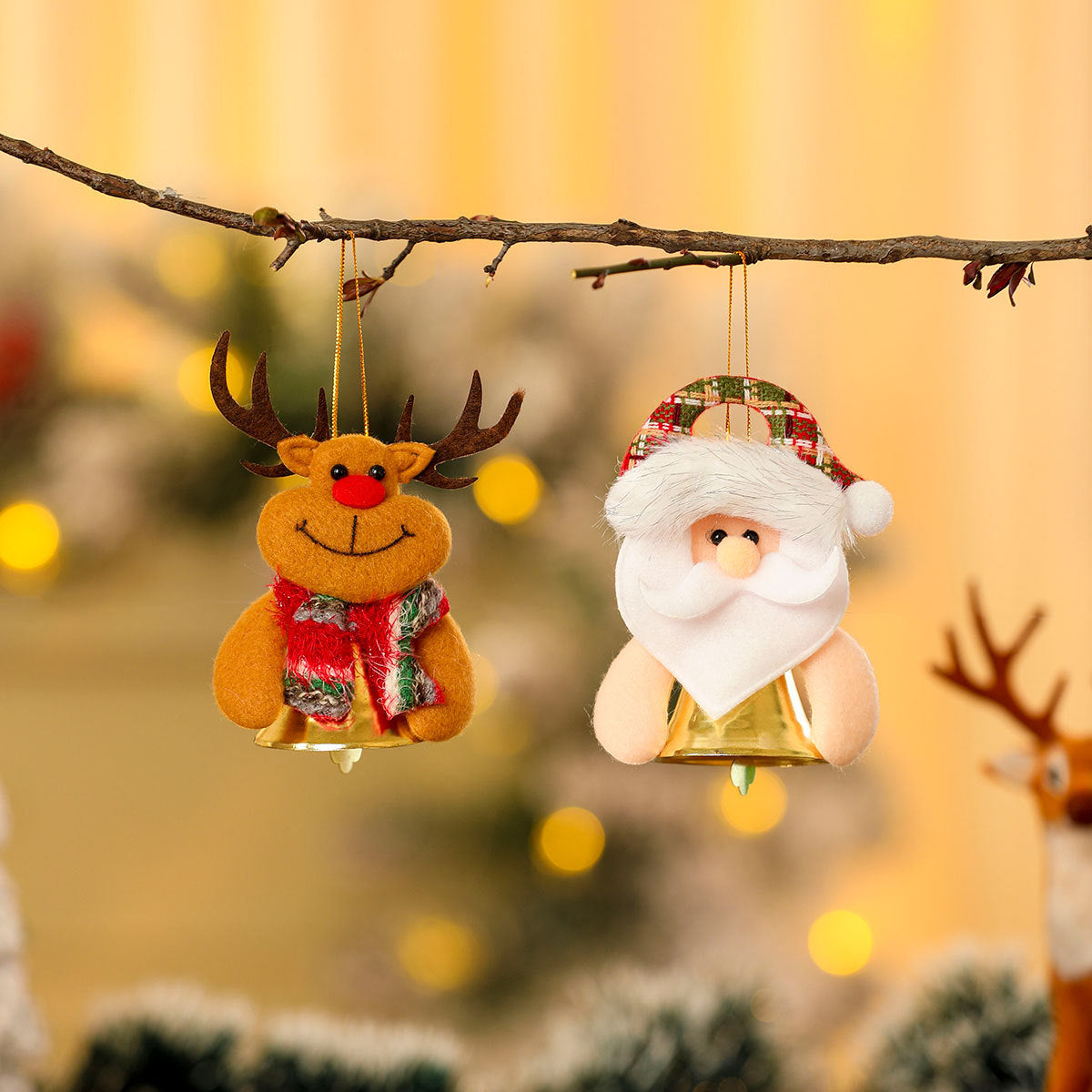 Soft Fabric Snowman Christmas Ornaments | Lively Scarf and Hat Design | Hangs from Any Branch or Hook in Four Styles