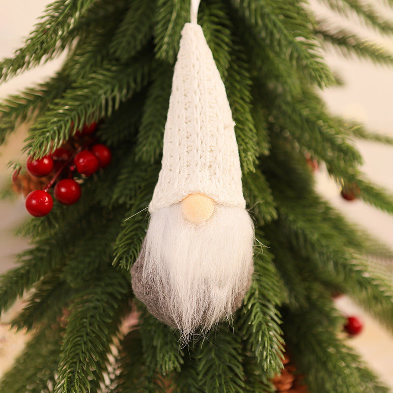 Felt Gnome Christmas Ornament with a Santa Hat | Fluffy White Beard and Hanging Loop | Soft Tree and Wreath Decorations