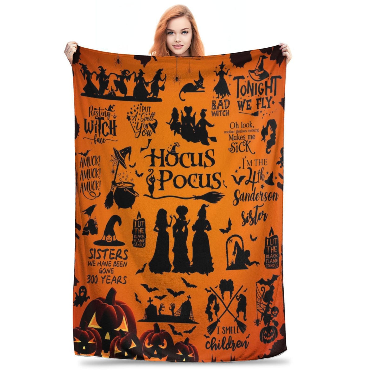 Halloween Throw Blanket | Available in 5 Colors and 3 Sizes | Soft Fleece for Sofas, Beds, and Movie Nights