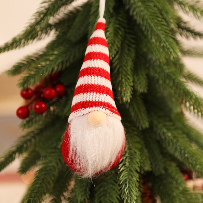 Felt Gnome Christmas Ornament with a Santa Hat | Fluffy White Beard and Hanging Loop | Soft Tree and Wreath Decorations