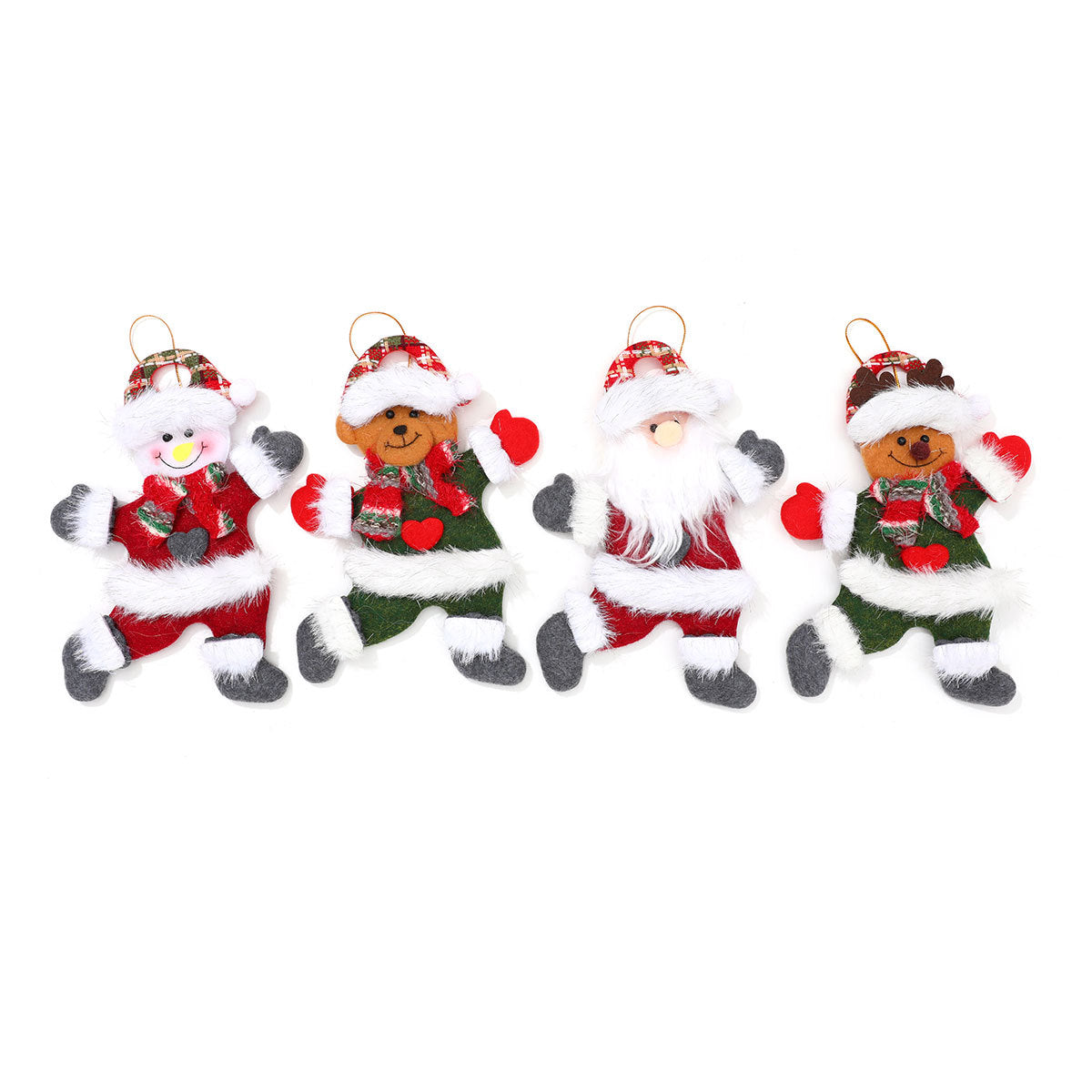 Hanging Santa Claus Ornament with a Cheerful Face | Vibrant Trim on Lightweight Material | Christmas Tree and Mantel Decorations