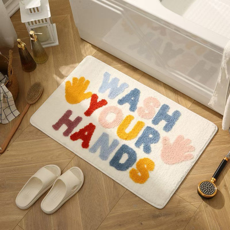 Bath Mat with a Tufted Surface and a Non-Slip Back | Absorbent Underfoot, Machine Washable | 14 Designs to Pick From