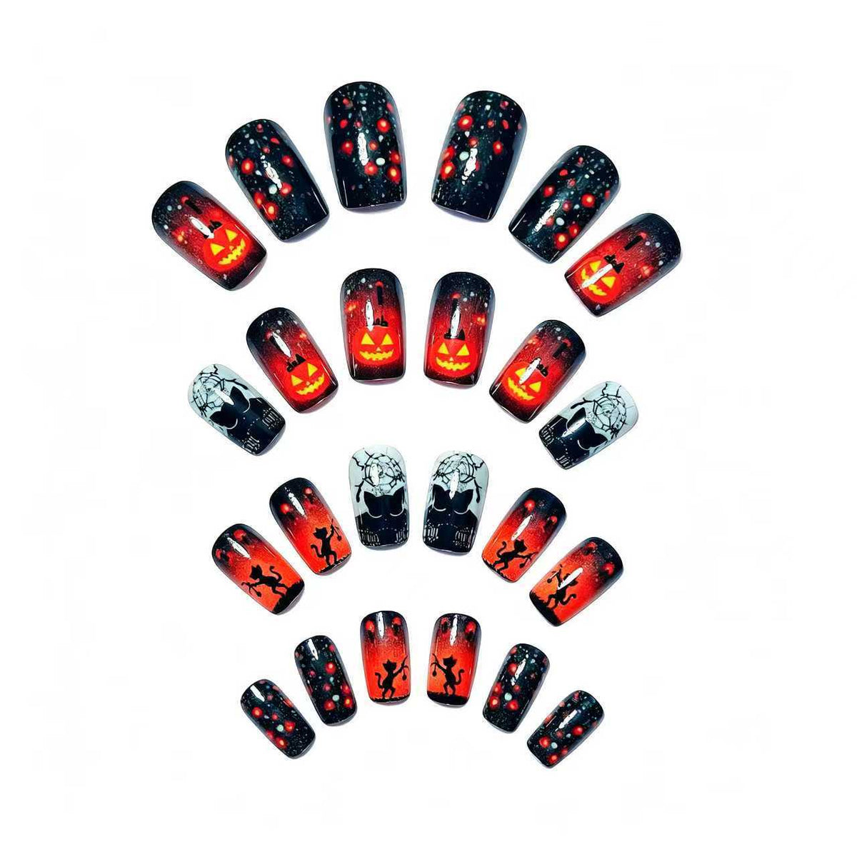Halloween Press-On Nails | Available in Jelly | Glue-Free Application in Minutes for Parties and Nights Out