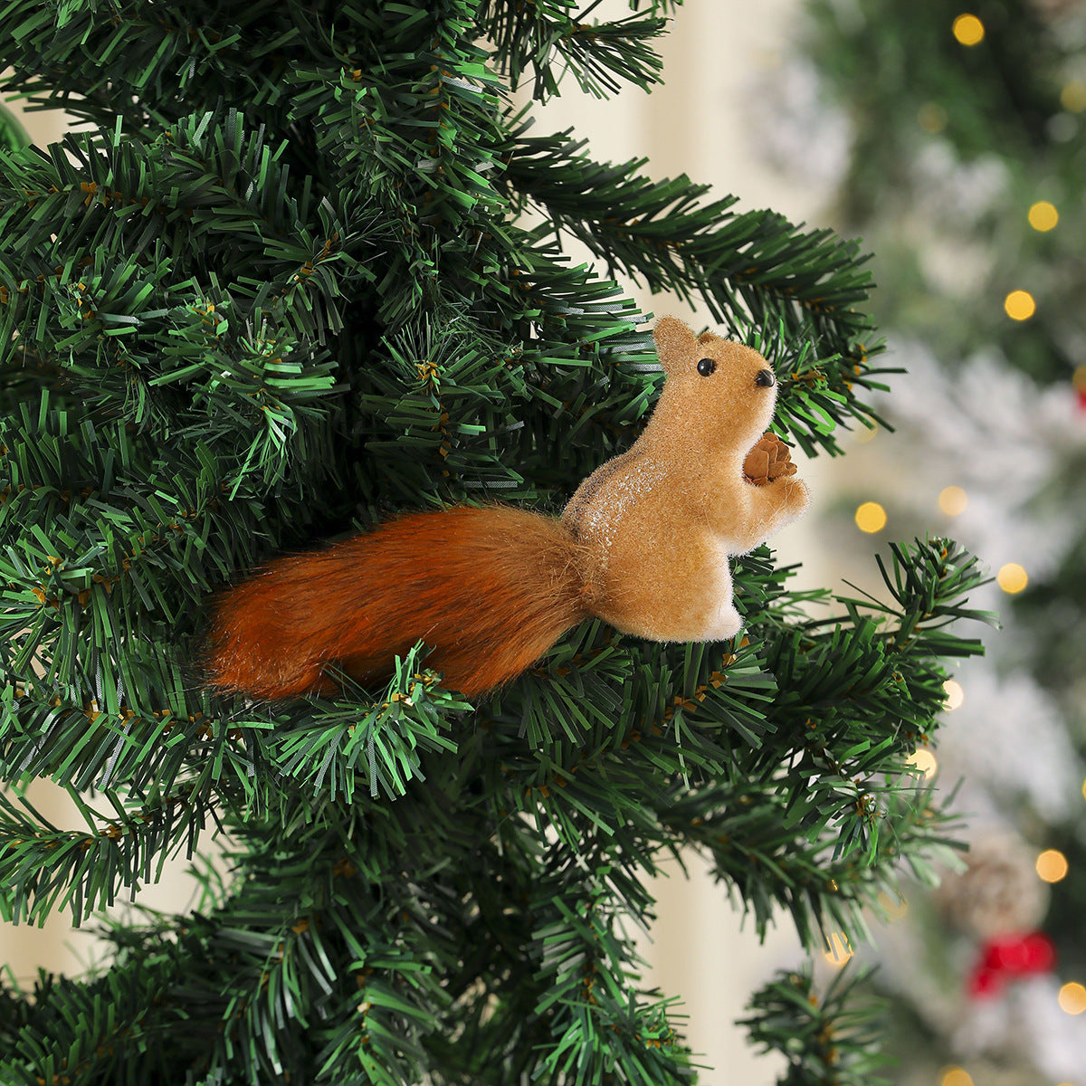 Christmas Squirrel Ornaments with Soft Fur Finish and Lifelike Detailing | Hanging Loop for Tree or Wreath | Nine Woodland Designs