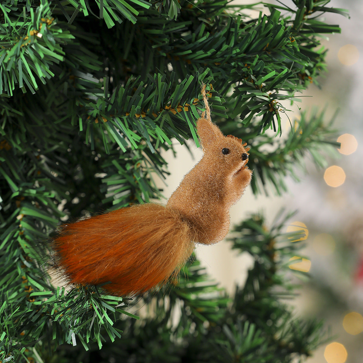 Christmas Squirrel Ornaments with Soft Fur Finish and Lifelike Detailing | Hanging Loop for Tree or Wreath | Nine Woodland Designs