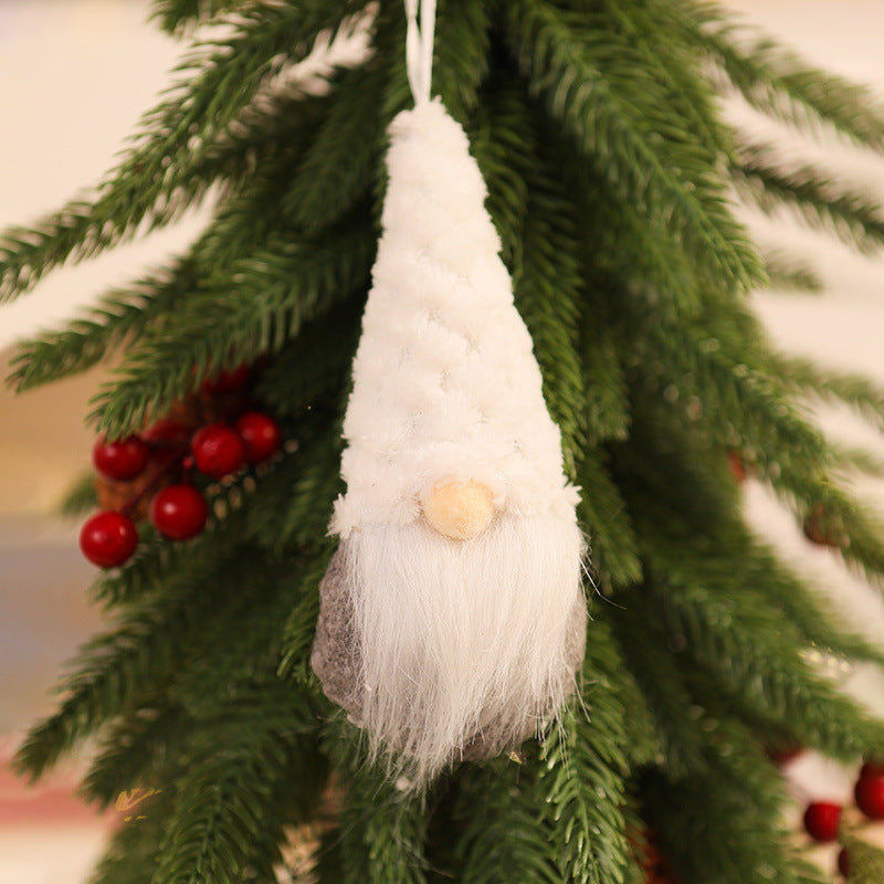 Felt Gnome Christmas Ornament with a Santa Hat | Fluffy White Beard and Hanging Loop | Soft Tree and Wreath Decorations
