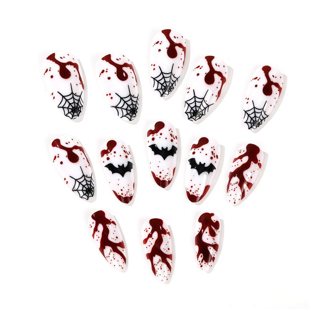 Halloween Press-On Nails | Available in White, Transparent | Glue-Free Application in Minutes for Parties and Nights Out