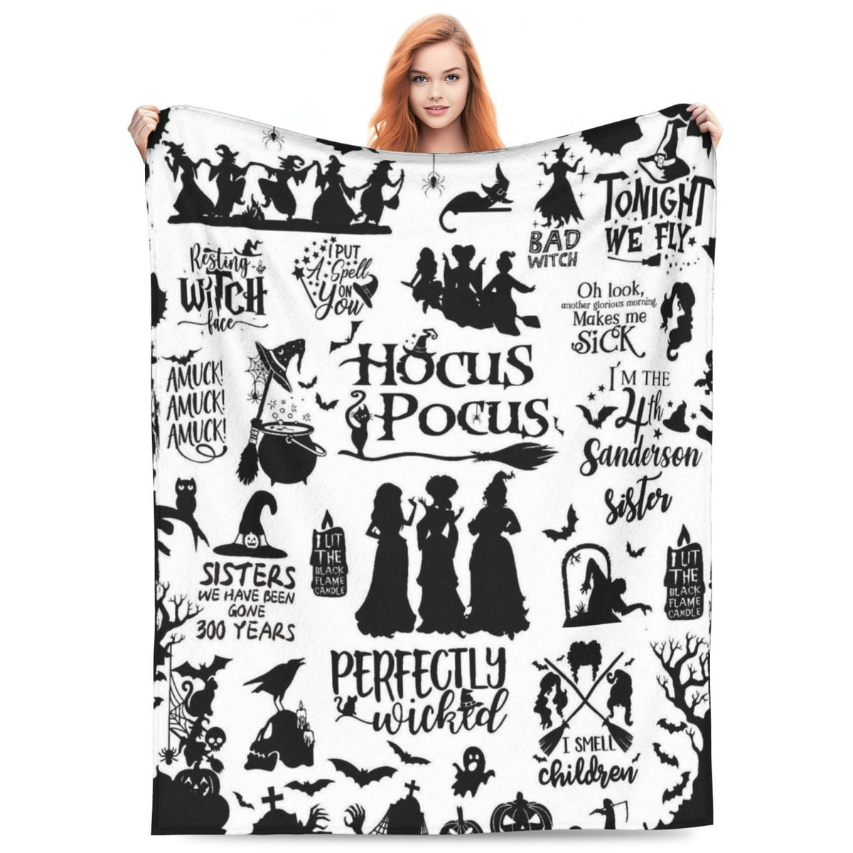 Halloween Throw Blanket | Available in 5 Colors and 3 Sizes | Soft Fleece for Sofas, Beds, and Movie Nights