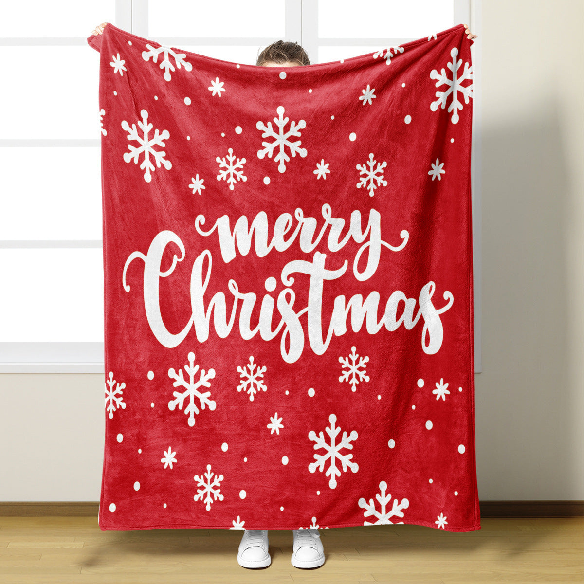 Christmas Blanket with Santa Claus, Reindeer and Snowmen | Ultra-Soft Throw for Couch and Bed | Two Festive Sizes