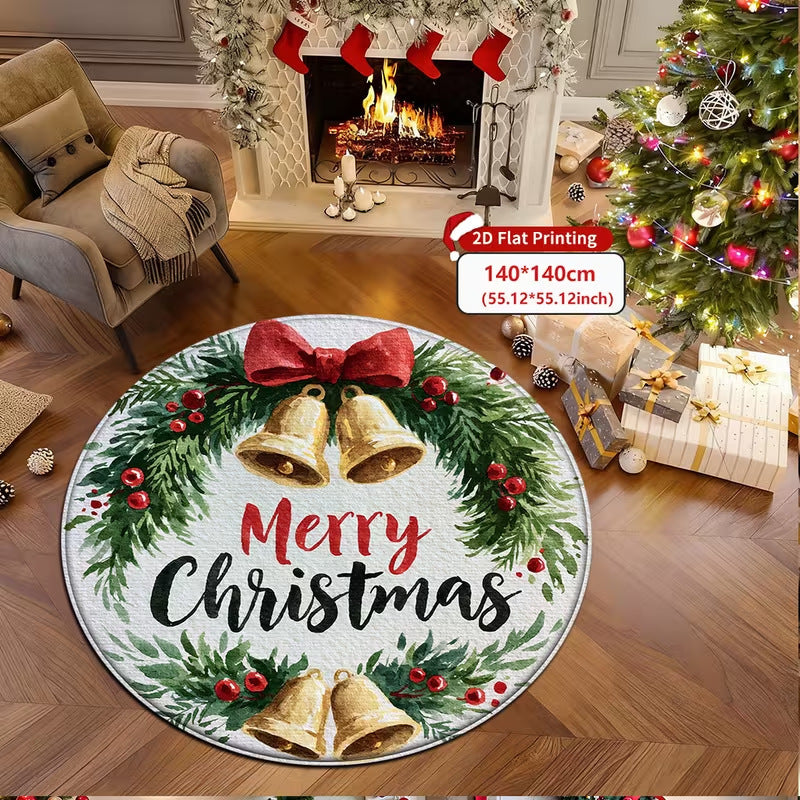 3D Christmas Rug with Gnome and Stone Well Print | Soft Durable Pile That Wipes Clean | 6 Sizes, 14 Designs