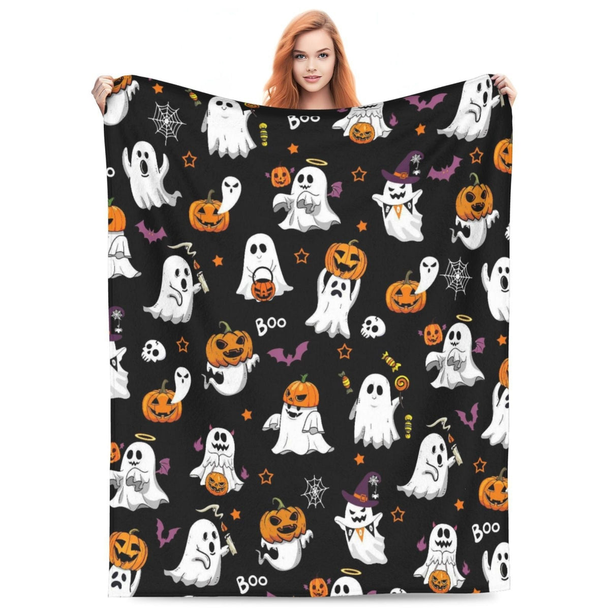 Halloween Throw Blanket | Available in 5 Colors and 3 Sizes | Soft Fleece for Sofas, Beds, and Movie Nights