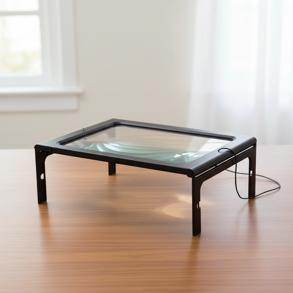 Portable 3x LED Lens Magnifier 10.6 x 8.1 In | 4 Built-In LED Lights | Lightweight Support for Reading & Hobbies