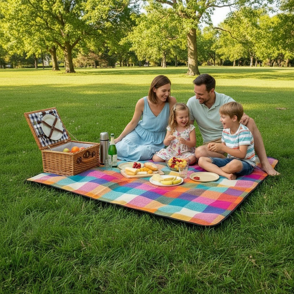 Foldable Outdoor Picnic Blanket with Water-Repellent Surface