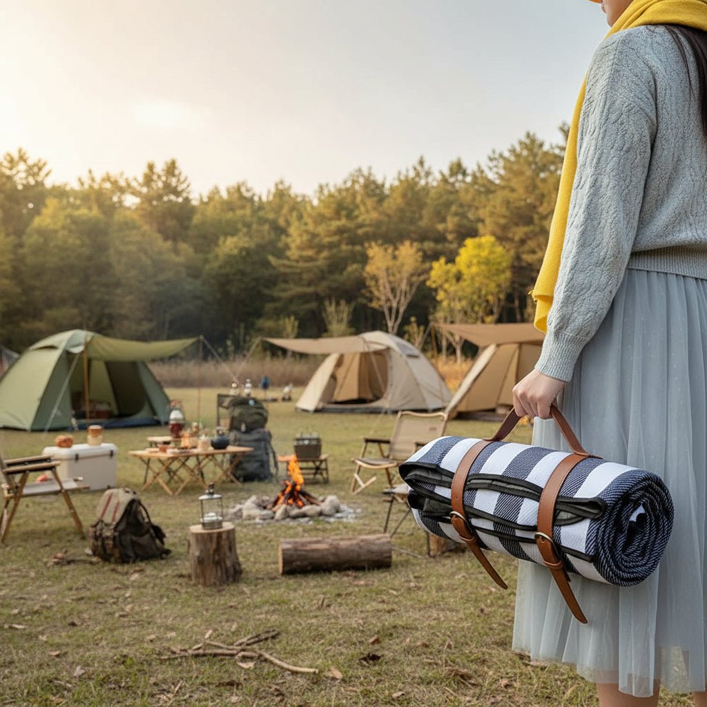 Foldable Outdoor Picnic Blanket with Water-Repellent Surface