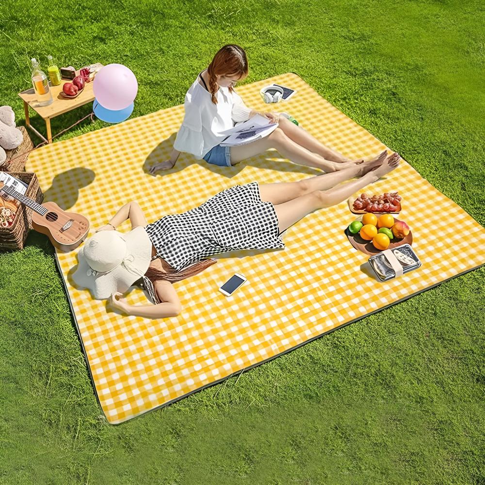 Foldable Outdoor Picnic Blanket with Water-Repellent Surface