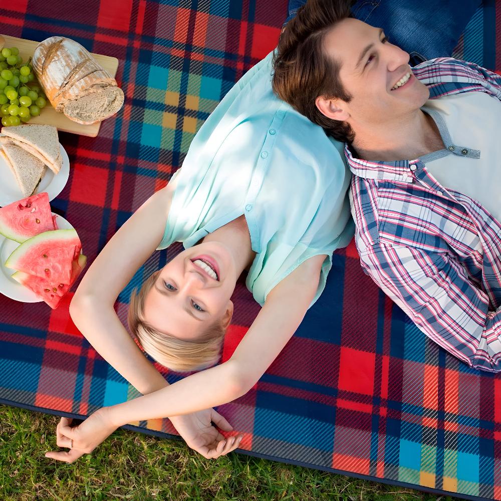 Foldable Outdoor Picnic Blanket with Water-Repellent Surface